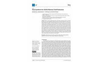 AI, Vol. 4, Pages 1-15: Data Synthesis for Alfalfa Biomass Yield Estimation